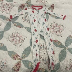 Kyte BABY Red and White Floral Kids Footie